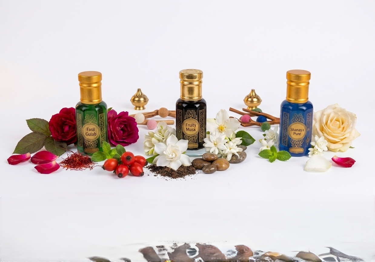 Attar Collection Set,Fasli Gulab, Fruity Musk, Shanaya Pure 3 x 10ml